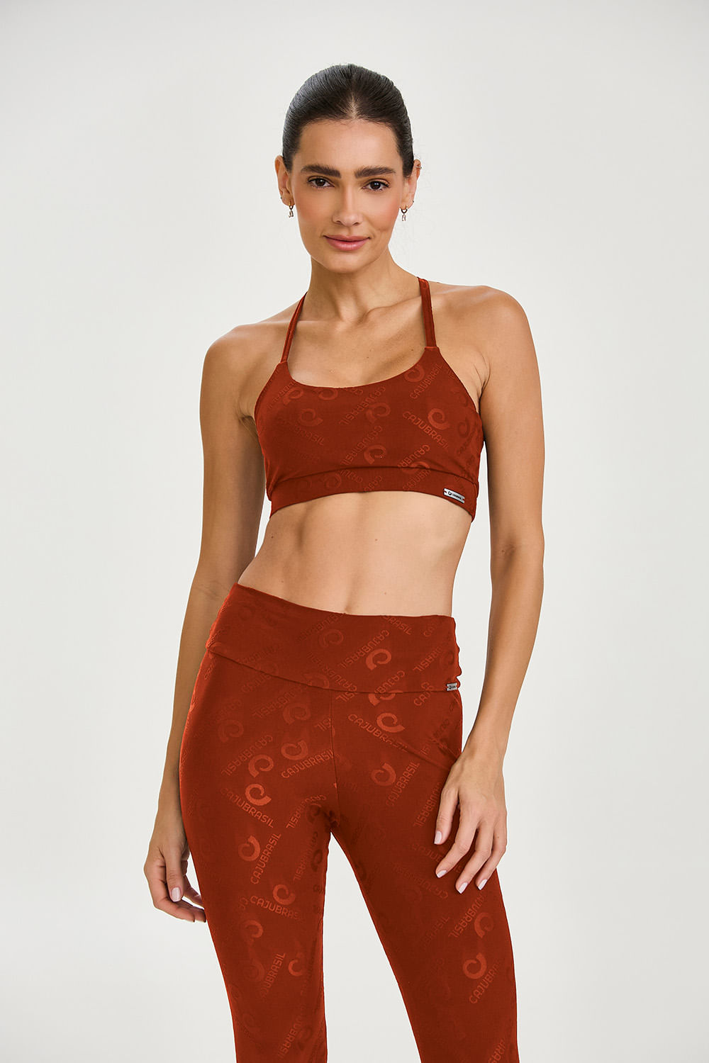 Conjunto Top e Calça Exclusivo Cajubrasil Vermelho Liquor