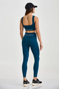 Legging Sem Costura Canelada Verde Submarine