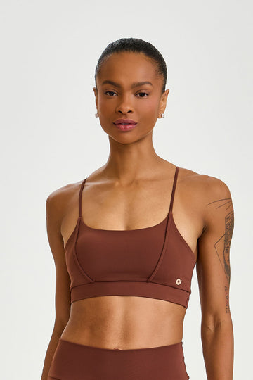 Conjunto Top e Calça Ny Com Proteção Solar Marrom Capuccino