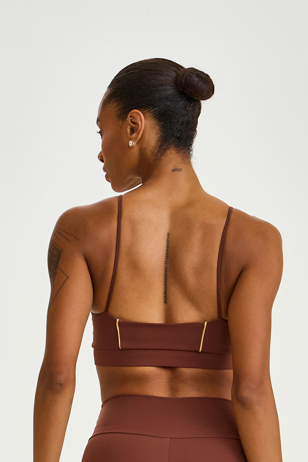 Conjunto Top e Calça Ny Com Proteção Solar Marrom Capuccino