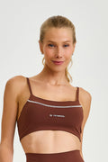 Conjunto Top e Calça Ny Com Alças Finas Marrom Capuccino