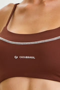 Conjunto Top e Calça Ny Com Alças Finas Marrom Capuccino