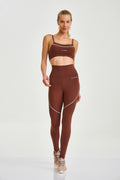 Conjunto Top e Calça Ny Com Alças Finas Marrom Capuccino
