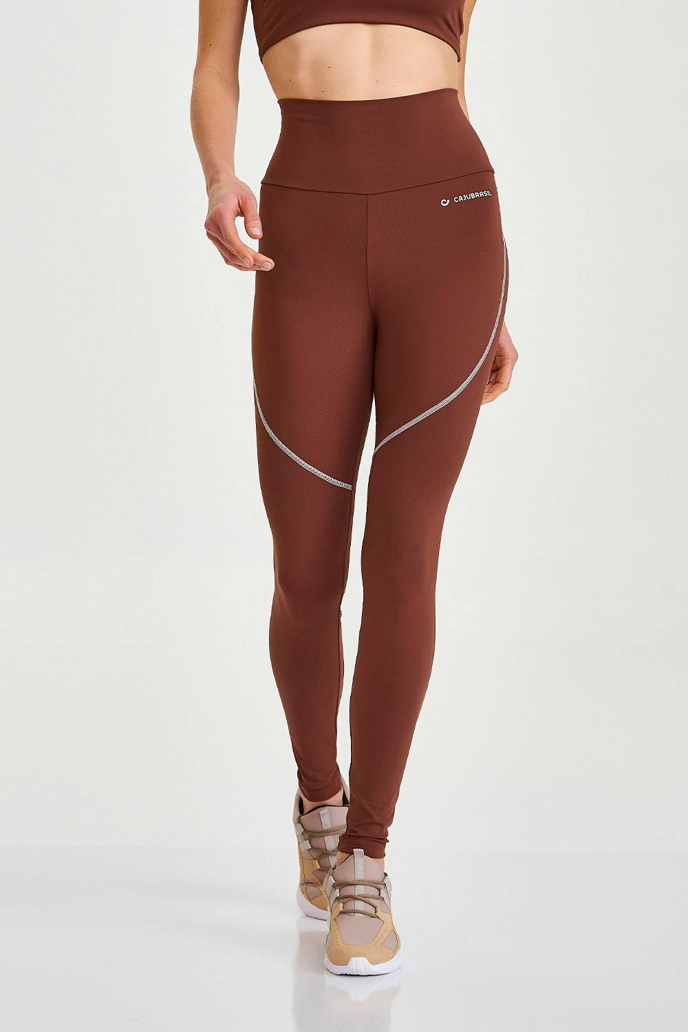 Legging Ny Com Bolso Nas Costas Marrom Capuccino