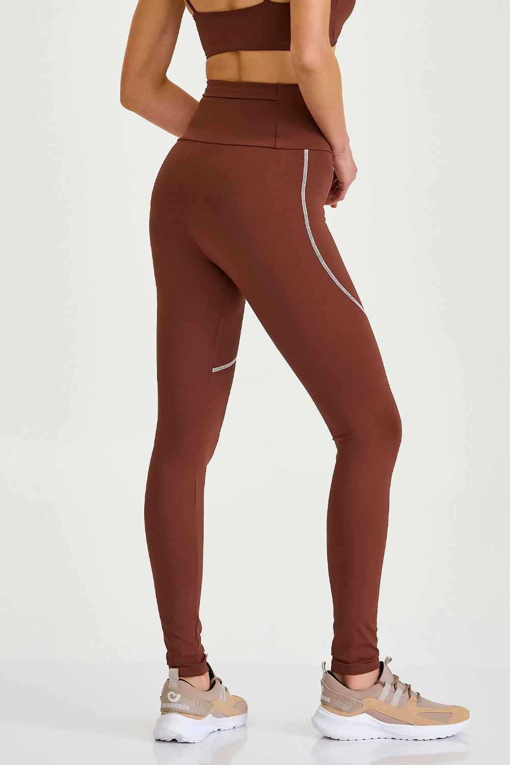 Legging Ny Com Bolso Nas Costas Marrom Capuccino
