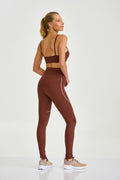 Legging Ny Com Bolso Nas Costas Marrom Capuccino
