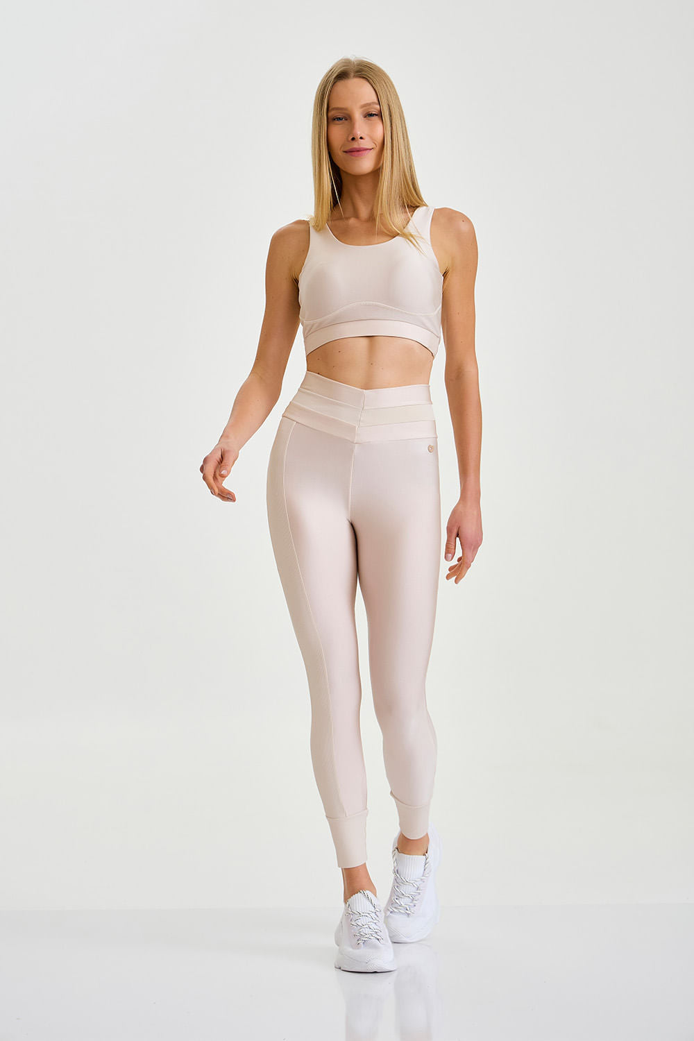 Legging Adaptiv Com Punho E Afina Cintura Off White