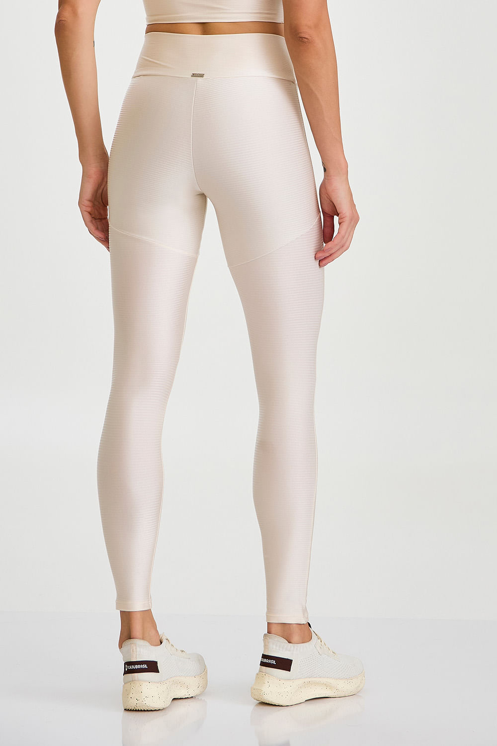 Legging Glow Com Bolso Off White