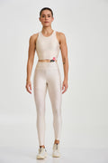Legging Glow Com Bolso Off White