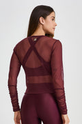 Conjunto 3 em 1 Cropped De Tule Vinho Barolo