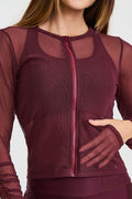 Conjunto 3 em 1 Cropped De Tule Vinho Barolo