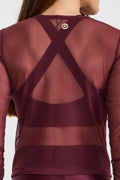 Conjunto 3 em 1 Cropped De Tule Vinho Barolo