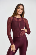 Conjunto 3 em 1 Cropped De Tule Vinho Barolo