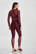 Conjunto 3 em 1 Cropped De Tule Vinho Barolo