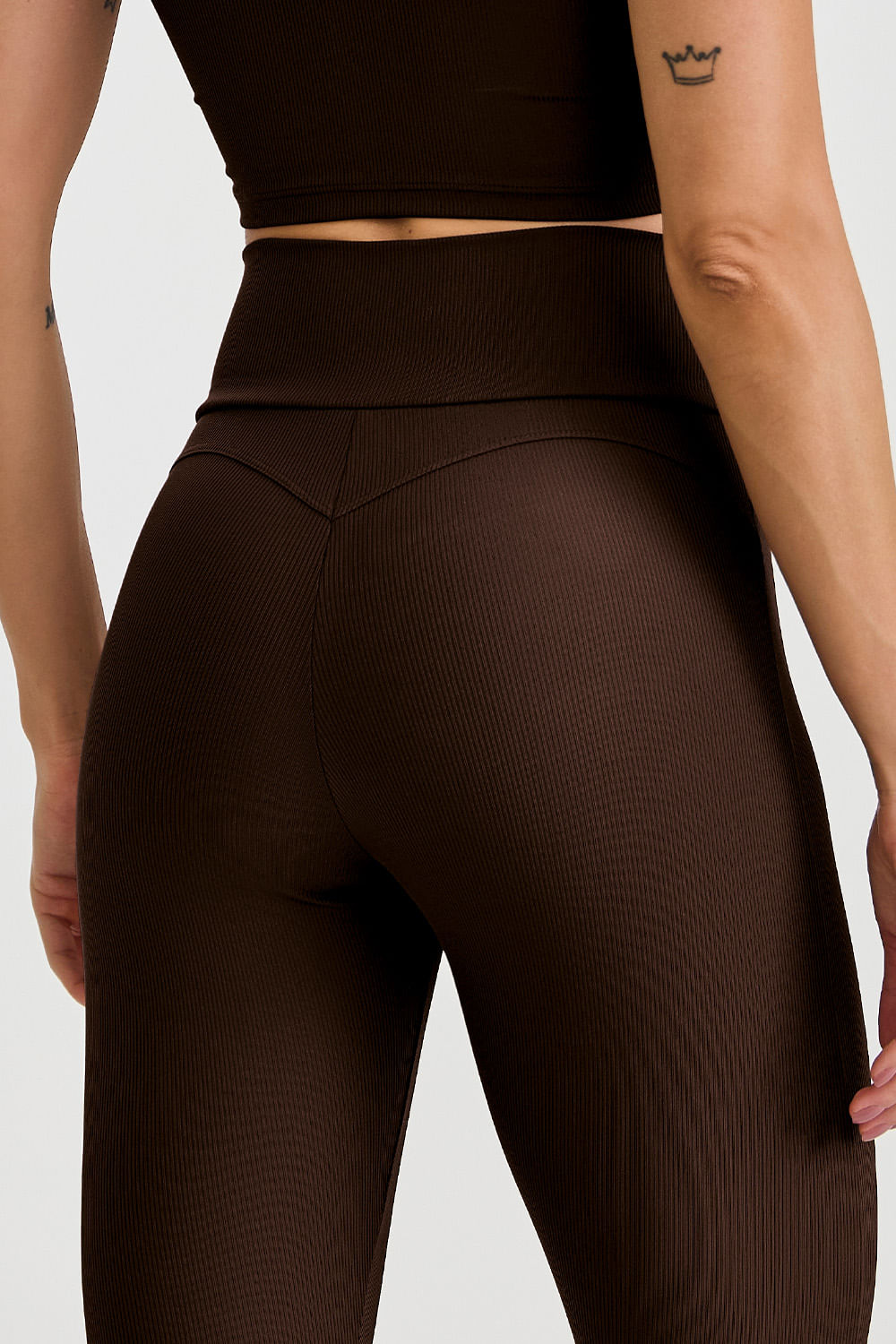 Legging Canelada Empina Bumbum Marrom Coffee