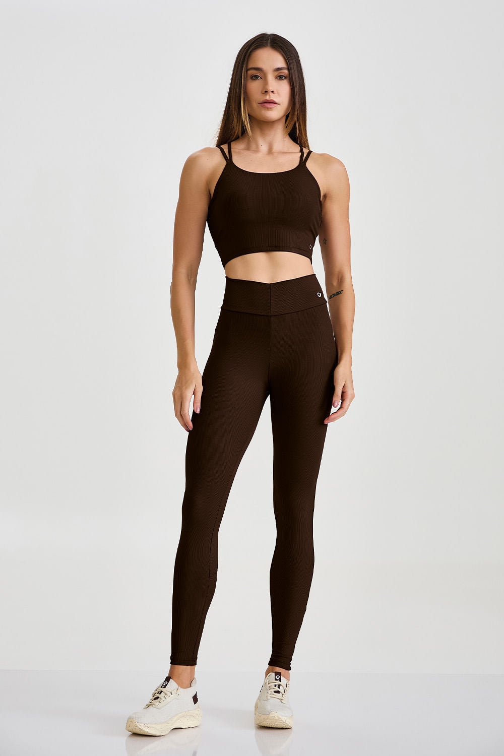 Legging Canelada Empina Bumbum Marrom Coffee