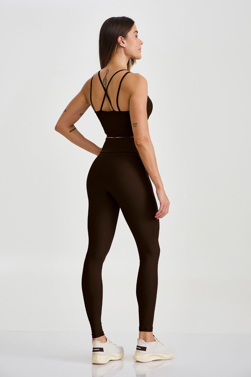 Legging Canelada Empina Bumbum Marrom Coffee