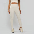 Calça Legging Poliamida Texturizada Cós Alto Duplo Off White LG2391