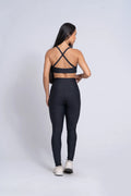 Calça Legging Fitness New Essence Preto -  Sem Costura Frontal