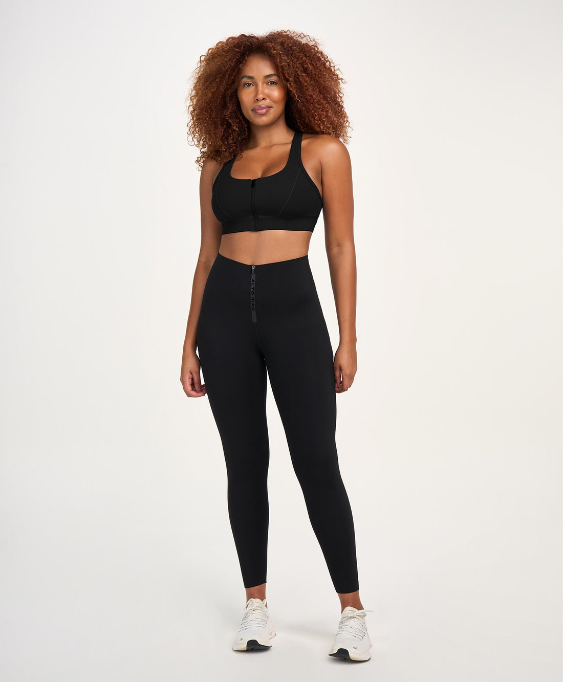Legging Cós Alto Zíper Frente