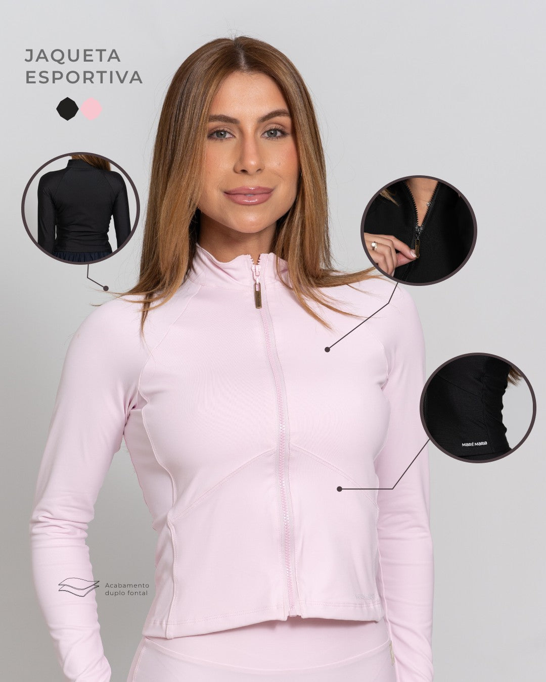 Conjunto 3 em 1 Esportiva Maré Maria Rosa Blush