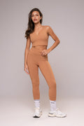 Conjunto Legging e Top Alças Duplas Essentials Canela