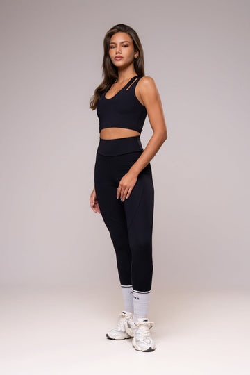 Conjunto Legging e Top Alças Duplas Essentials  Preto