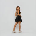 Conjunto Top e Calça Fitness Poliamida Premium Recortes em Tecido Texturizado Preto TP1878