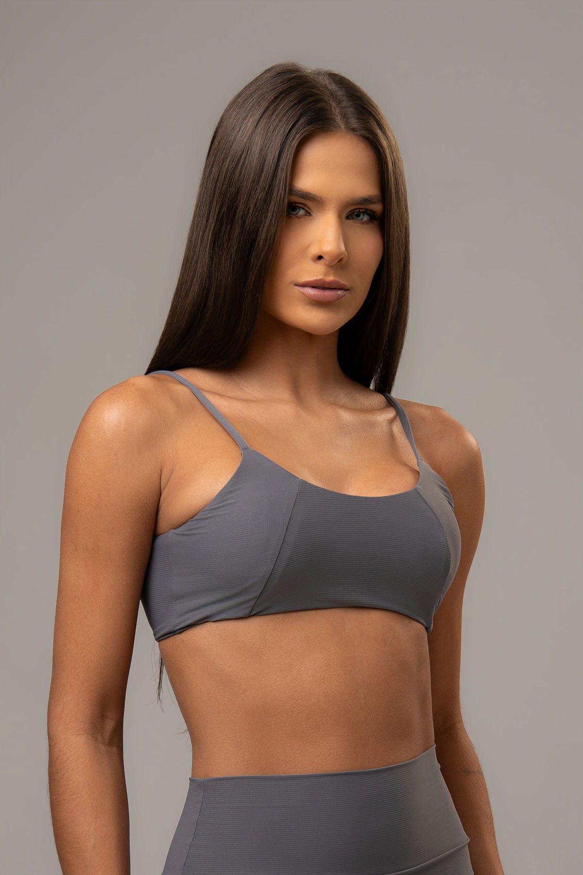 Conjunto Top e Calça Fita Cosmo Cinza