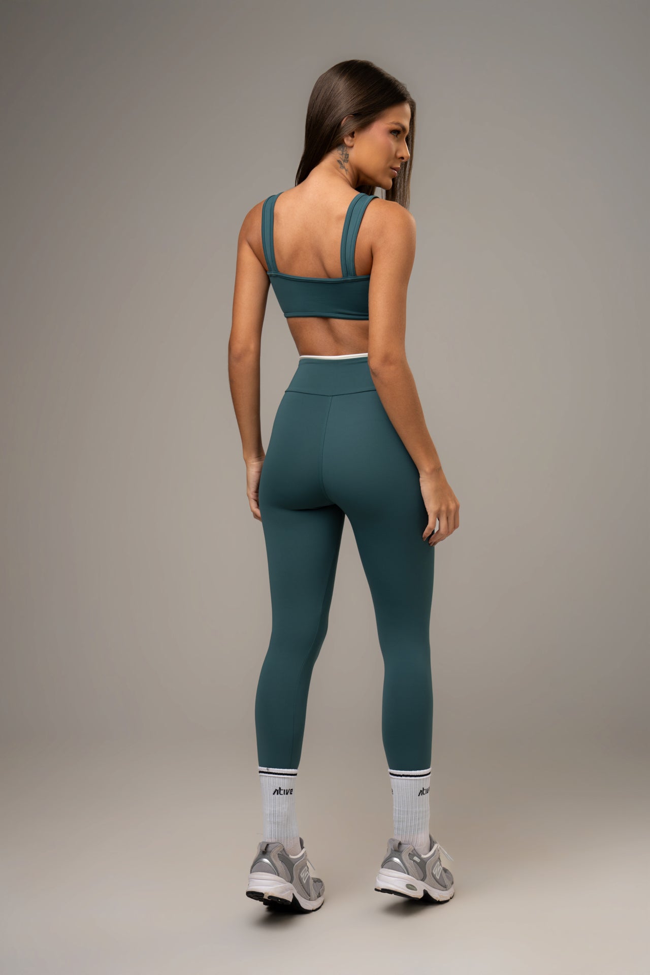 Conjunto Legging e Top Wave Power Verde Florest