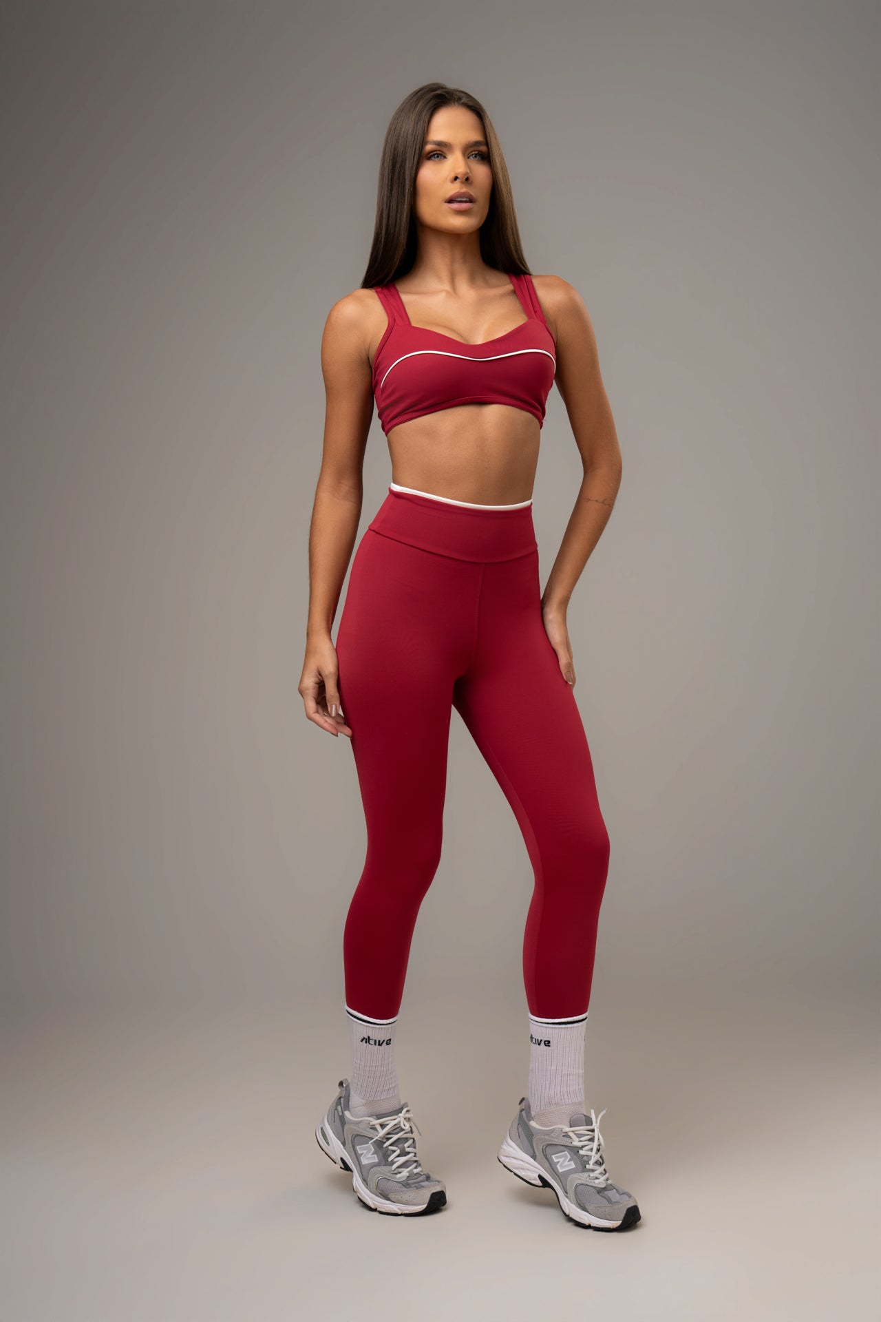 Conjunto Legging e Top Wave Power Vermelho