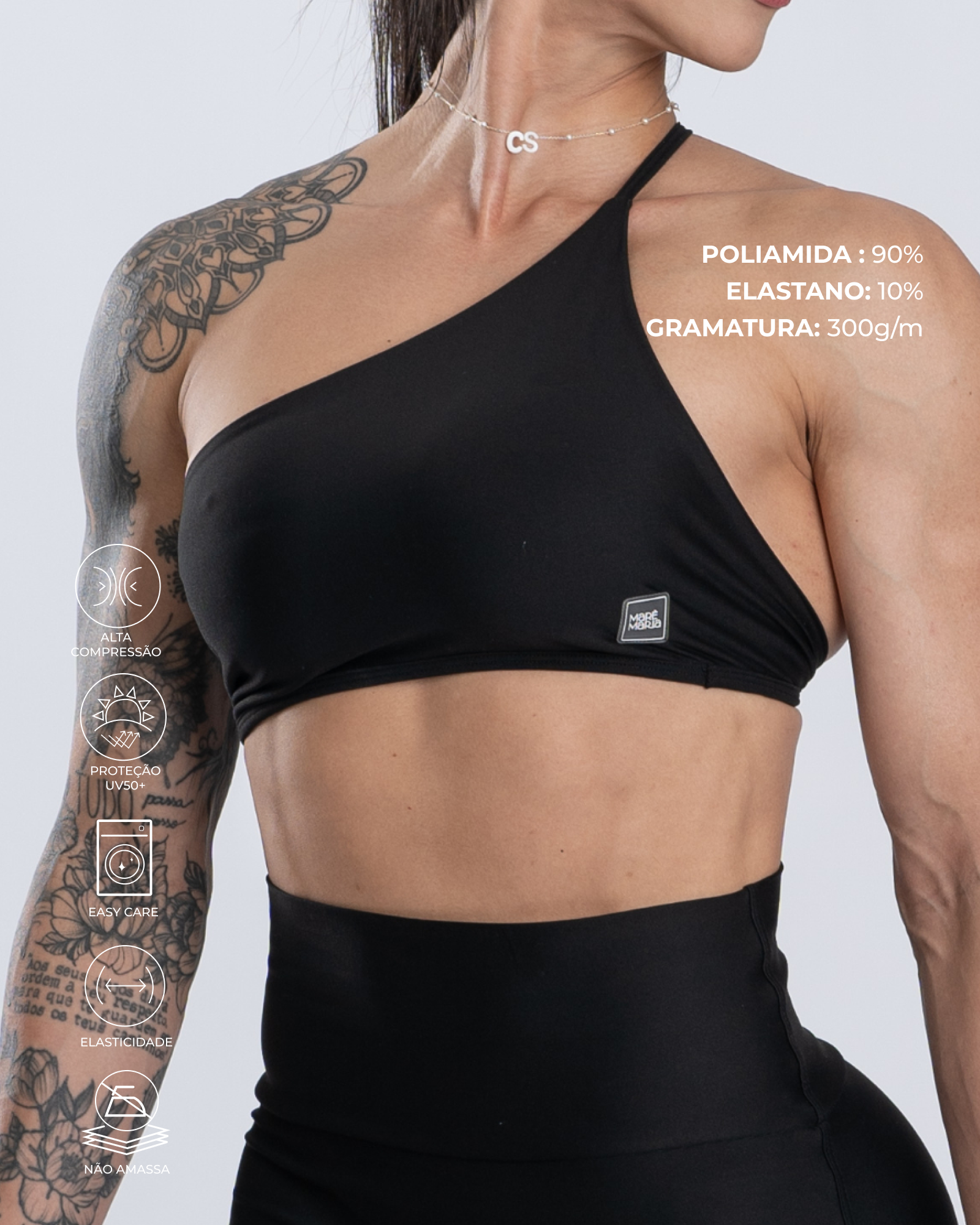 Conjunto Top e Calça Fitness Carol Super Black