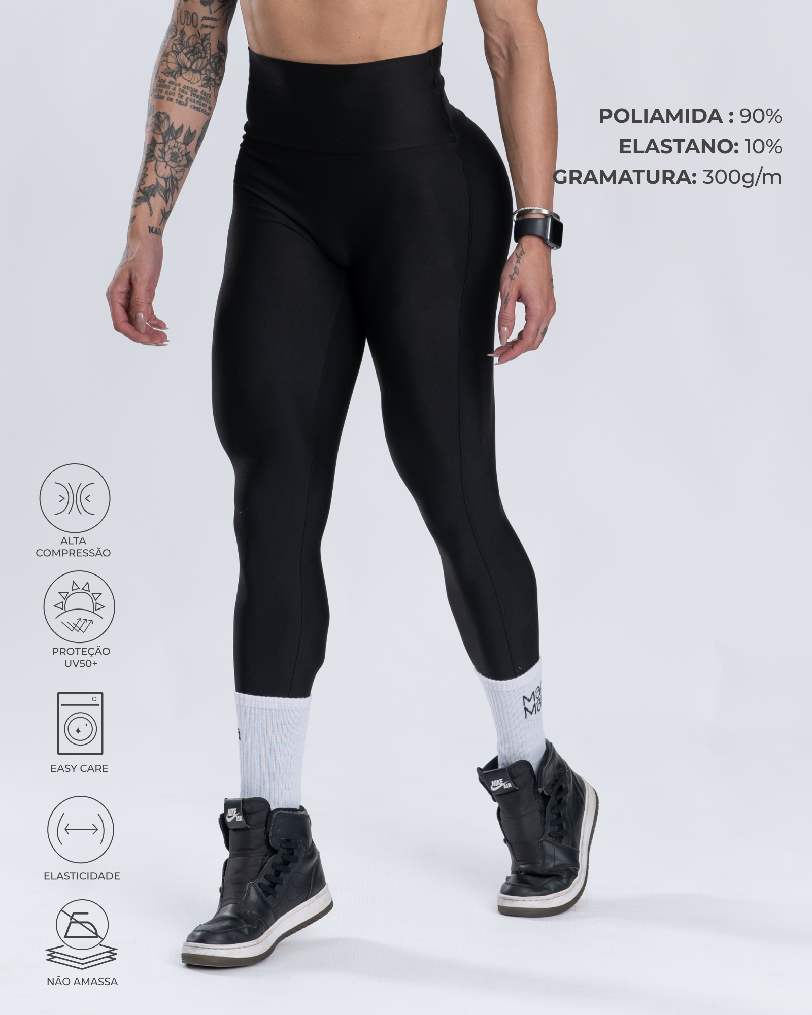 Calça Legging Fitness Confort Super Black