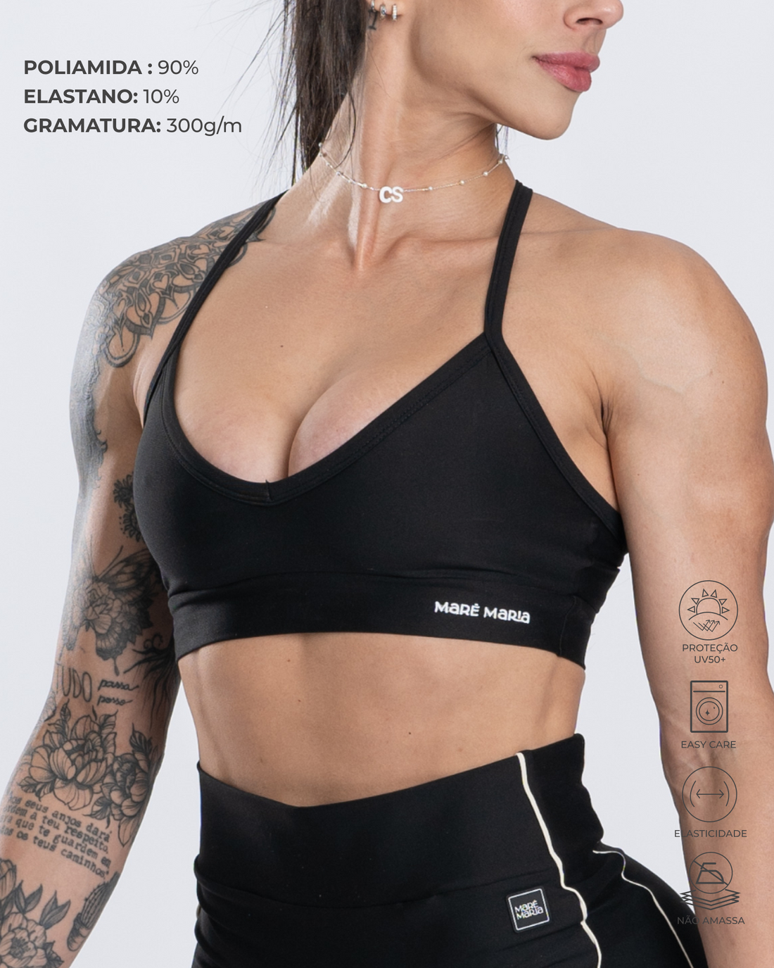 Conjunto Top e Calça Fitness Cross Super Black