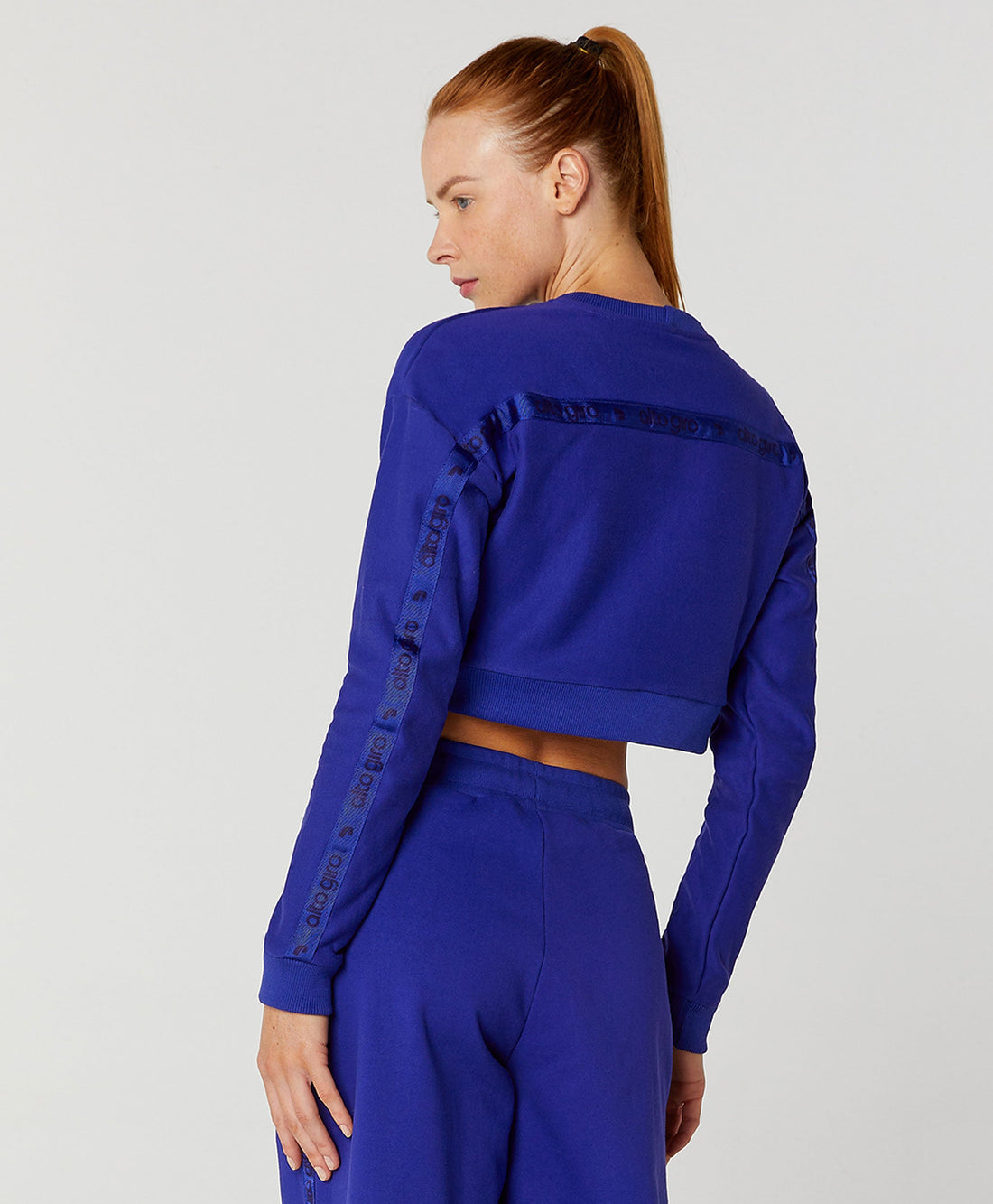 Conjunto Top e Calça Blusa De Moletom Cropped Faixa Alto Giro
