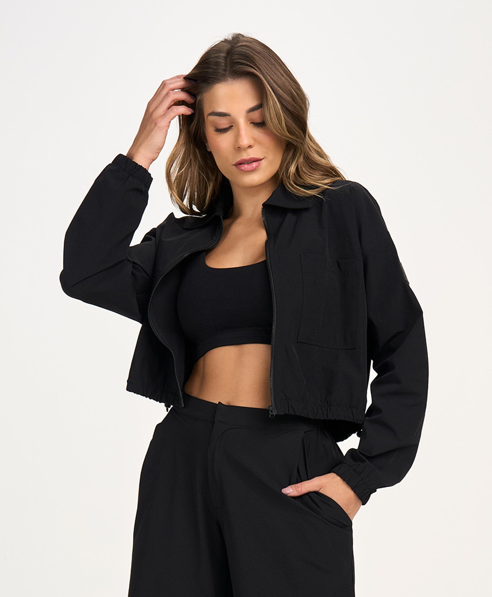 Conjunto 3 em 1 Cropped Com Ziper