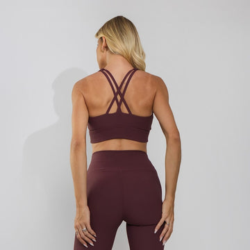 Conjunto Top e Calça Fitness Tecido Duplo Texturizado Premium Bojo Embutido Lilás TP1865