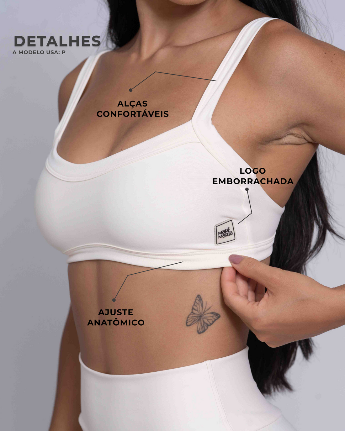Conjunto Top e Calça Fitness Flow Off White