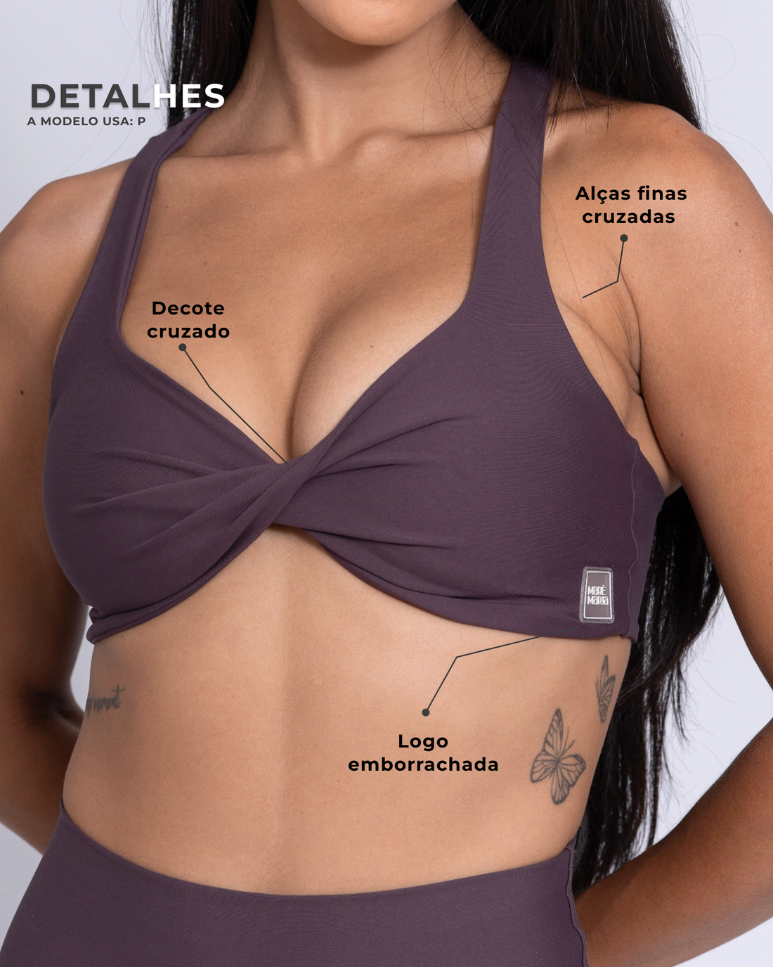 Conjunto Top e Calça Fitness Infinity Ameixa Terrosa