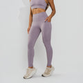 Calça Legging Premium Cós Antômico Superlargo Recorte Texturizado Lilás LG2396