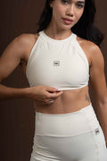 Conjunto Top e Calça Fitness Compressão Madu Creme