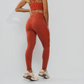 Calça Legging  Poliamida Texturizada Cós Alto Duplo Laranja LG2393