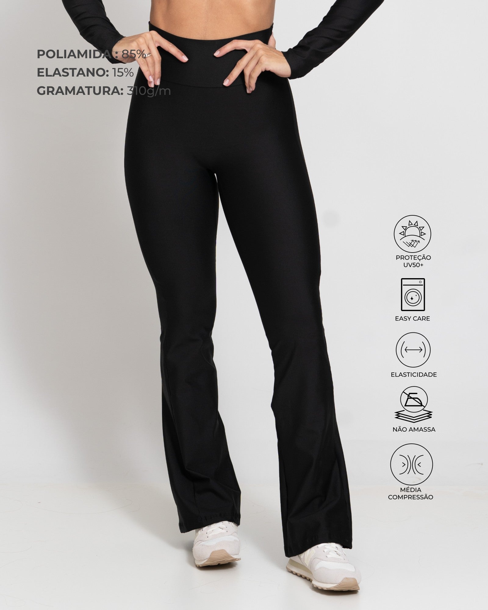 Calça Legging Fitness New Flare Super Black