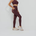 Calça Legging Poliamida Texturizada Cós Alto Duplo Lilás LG2394