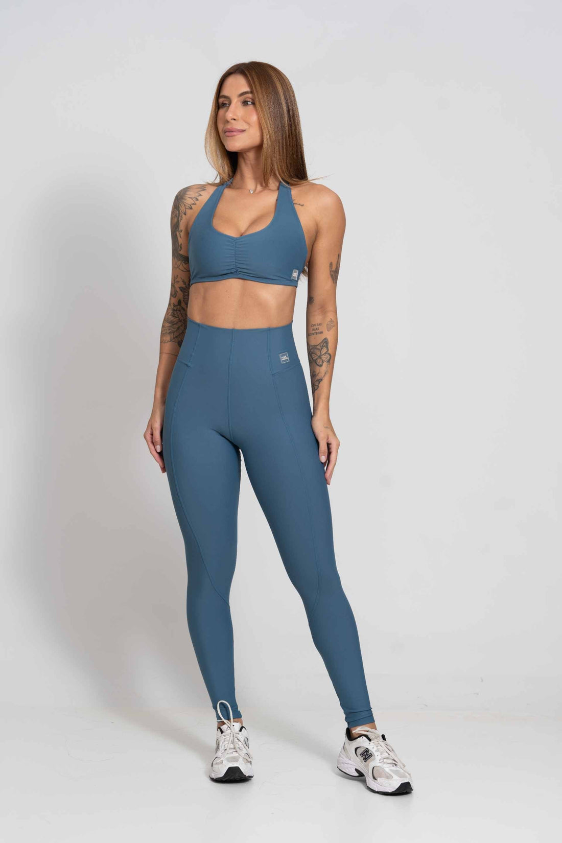 Calça Legging Fitness Compressão Classic Azul Maré