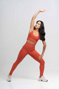 Conjunto Top e Calça Fitness Compressão Confort Telha
