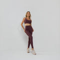Calça Legging  Premium com Bolso e Recortes Tecido Texturizado Lilás LG2390
