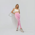 Calça Legging Poliamida Corte Básico Cintura Alta Rosa LG2409