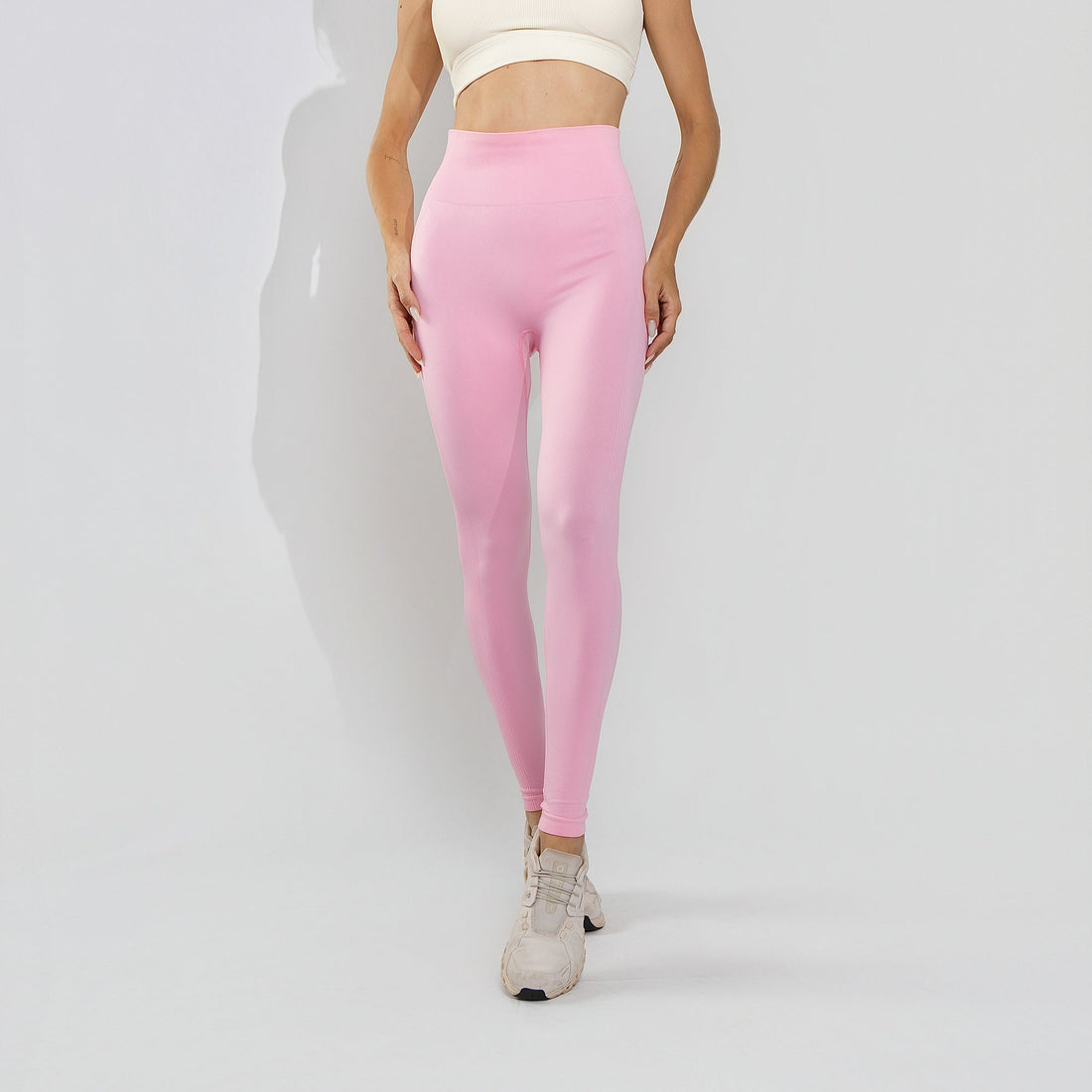 Calça Legging Poliamida Corte Básico Cintura Alta Rosa LG2409
