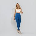 Calça Legging Poliamida Corte Básico Cintura Alta Azul LG2408